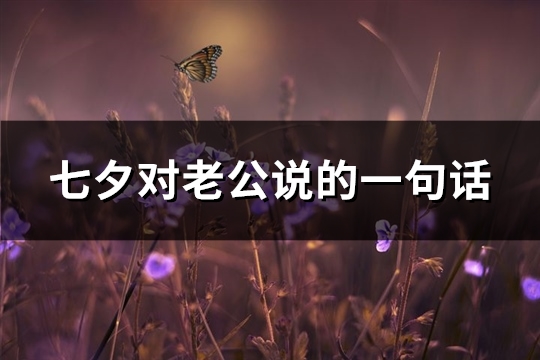 七夕对老公说的一句话(精选49句)