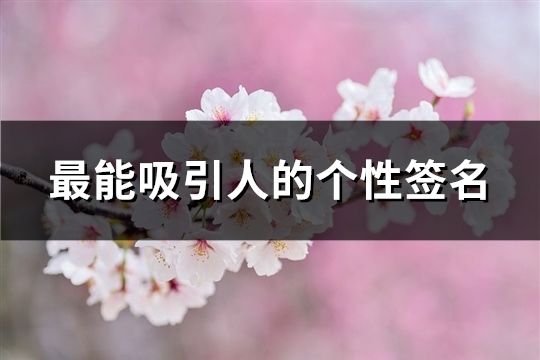 最能吸引人的个性签名(精选49句)