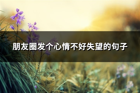 朋友圈发个心情不好失望的句子(精选50句)