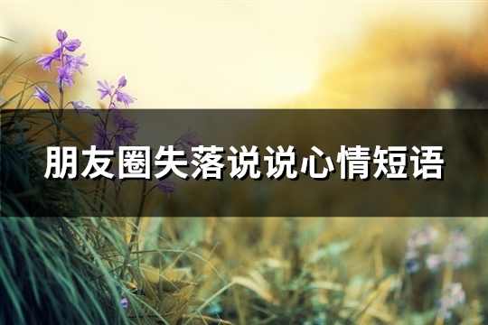 朋友圈失落说说心情短语(精选106句)