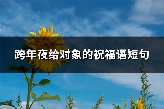 跨年夜给对象的祝福语短(精选66句)