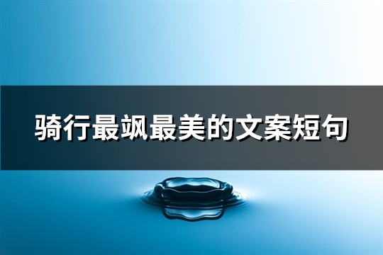骑行最飒最美的文案短句(精选18句)